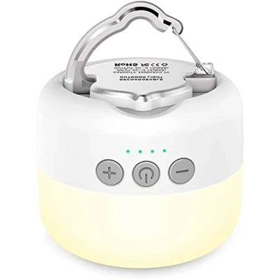 Abbildung von Campinglampe, LED Camping Laterne USB Aufladbar mit 5200 mAh, 4 Helligkeiten Leuchtmodi &amp; Stufenlos Dimmbar Eingebauter Starker Magnet Campingleuchte für Wandern, Notfall