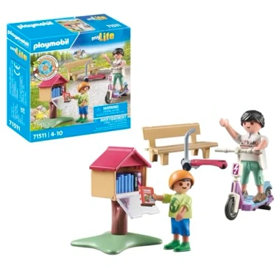 Abbildung von PLAYMOBIL myLife 71511 Büchertausch für Leseratten, spannende Geschichten im Bücherschrank, mit vielfältigem Zubehör Lesebegeisterte, nachhaltiges Spielzeug Kinder ab 4 Jahren