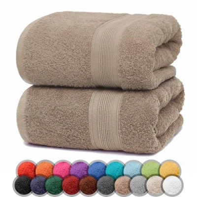 Abbildung von NatureMark 2er Pack DUSCHTÜCHER Premium Qualität 70x140cm DUSCHTUCH Dusch Handtuch Doppelpack Farbe: Sand/Beige