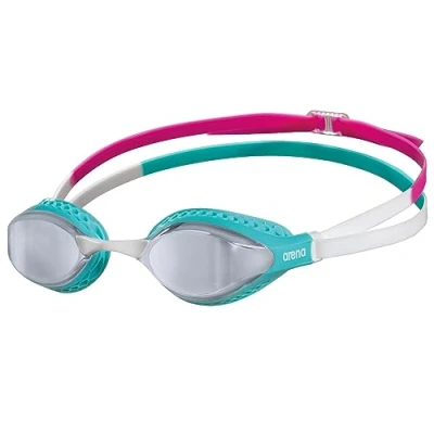 Abbildung von arena Airspeed Mirror Anti Beschlag Unisex Wettkampf Schwimmbrille für Erwachsene, mit Breiten Gläsern, UV Schutz, 3 Austauschbaren Nasenstegen, Air Seals Dichtungen