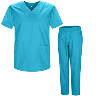 Abbildung von MISEMIYA Unisex Schrubb Set Medizinische Uniform mit Oberteil und Hose ref.8178 Medium, Cyan