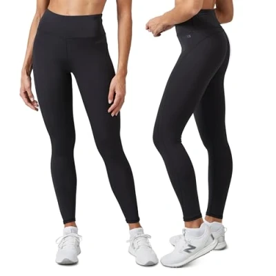 Abbildung von Snocks High Waist Leggings Lang Damen Sport mit Bauchkontrolle und Anti Squat Blickdichte Sporthose Super Dehnbar Push Up Sportswear ideal für Yoga, Laufen, Gym Gr.S, Farbe Schwarz