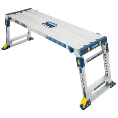 Abbildung von Werner 79023 Verstellbare Pro Arbeitsbühne Work &amp; Access, Silber, Einheitsgröße