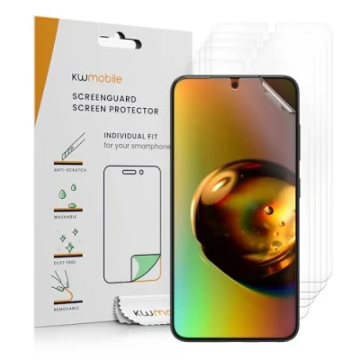 Abbildung von kwmobile 6X Displayschutzfolie kompatibel mit Samsung Galaxy S24 Folie klare Schutzfolien Set in transparent