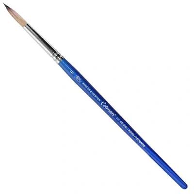 Abbildung von Winsor &amp; Newton 5301008 Cotman Aquarell Synthetikhaar Pinsel Serie 111 Rundpinsel, kurzer Stiel mit exzellenter Sprungkraft, Farbtragekraft und Punktgenauigkeit Nr. 8 4,9 mm, Transparent