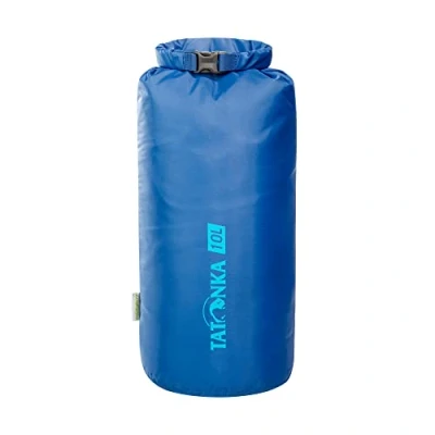 Abbildung von Tatonka Packbeutel Dry Sack 10l Wasserdichter Packsack mit Rollverschluss und Steckschließe Aus recyceltem Polyester 10 Liter Volumen (blau)