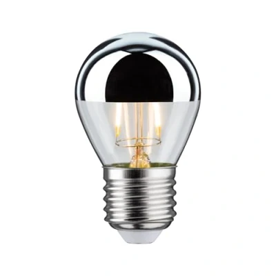 Abbildung von Paulmann 28664 LED Lampe Filament Tropfen 2,6W Leuchtmittel Kopfspiegel Silber 2700K Warmweiß E27, 1 Stück (1er Pack)