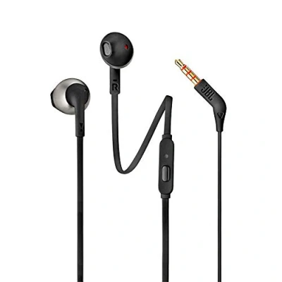 Abbildung von JBL T205 im Ohr Stereophonisch verkabelt schwarz Kopfhörer (im Ohr, verkabelt, Stereophonisch, 20 20000 Hz, Schwarz)