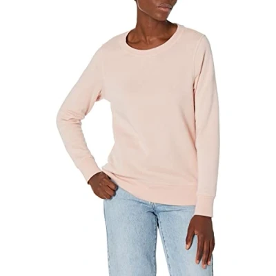 Abbildung von Amazon Essentials Damen Sweatshirt aus French Terry Fleece mit Rundhalsausschnitt (Erhältlich in Übergröße), Hellrosa, M