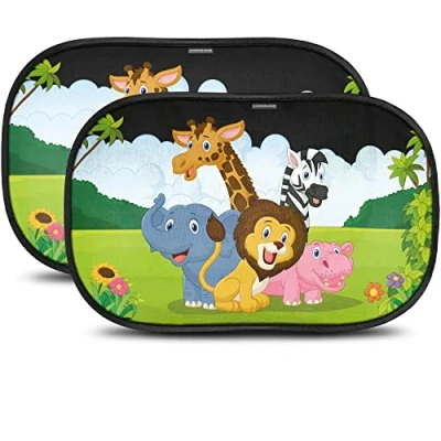 Abbildung von CARAMAZ Sonnenschutz Auto Baby mit UV Schutz Zertifiziert Opti Dark Saugnapf Seitenscheibe Autofenster Kinder Verdunklung 48x30cm, 2 Stück