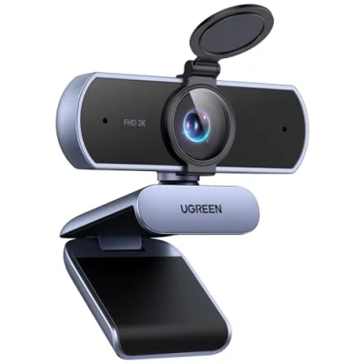 Abbildung von UGREEN Webcam 2K, USB A mit Mikrofo, Kamera PC, 80Sichtfeld, Privacy Cover, Fixfokus, Automatische Lichtkorrektur, Stereo Sound, Plug &amp; Play, PC Camera für Windows/MacOS/Zoom/Skype