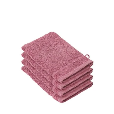 Abbildung von De Witte Lietaer 194686 Stephanie Waschlappen, Baumwolle, 4er Pack, Rose, 15 x 22 1 cm
