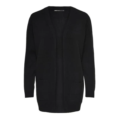Abbildung von ONLY Damen Onllesly L/S Open Cardigan Ptt Fn KNT Strickjacke, Schwarz, XS