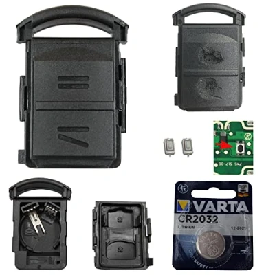 Abbildung von Repair Reparatur Satz Auto Schlüssel Austausch Gehäuse mit 2 Tasten + Drucktasten CR2032 Batterie kompatibel für Opel Corsa C Meriva A Combo Tigra B