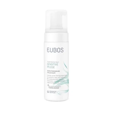 Abbildung von EUBOS SENSITIVE PFLEGE Gesichtsreinigung Vitalschaum Für empfindliche Haut Cremig zart und selbstschäumend Entfernt Make Up Rückstände Hautverträglichkeit dermatologisch bestätigt 150ml