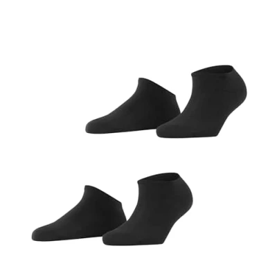 Abbildung von ESPRIT Damen Sneakersocken Uni 2 Pack W SN Baumwolle kurz einfarbig Paar, Schwarz (Black 3000), 39 42