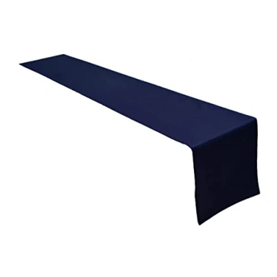 Abbildung von Lemos Home Hochwertiger Tischläufer Tischwäsche aus 100% Baumwolle Kollektion Konzept, Farbe &amp; Größe wählbar (Tischläufer 40x200cm, Marineblau)