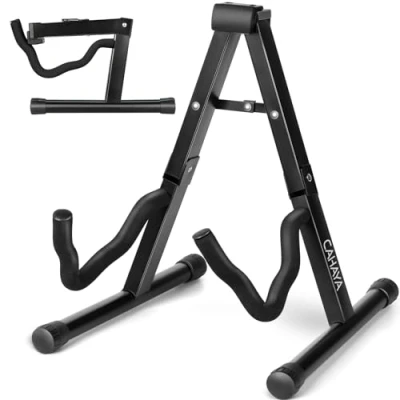 Abbildung von CAHAYA Gitarrenständer A Frame faltbarer Gitarrenhalter stabil und tragbar Universeller aus Metall Passend für fast alle Gitarren CY0251