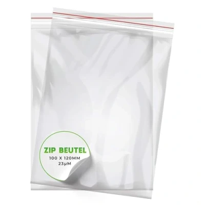 Abbildung von V1 Trade Zip Beutel Set 100 Stück x 120 mm Baggys Robuste Druckverschlussbeutel Wiederverschließbare zu Einer Besseren Organisation Plastikbeutel Verschließbar