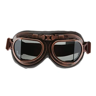 Abbildung von MUXSAM 1Stück Schutzbrillen Sonnenbrille Vintage Motorradbrille Fliegerbrille für Fahrrad Skibrillen Motorräder Brille ATV Bike,Hellbraun