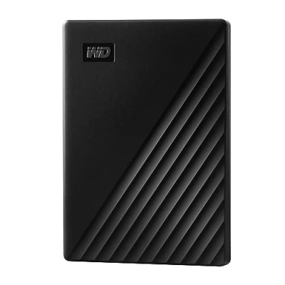 Abbildung von WD My Passport externe Festplatte 2 TB (mobiler Speicher, schlankes Design, herunterladbare Software, automatische Backups, Passwortschutz) Schwarz auch kompatibel mit PC, Xbox und PS4