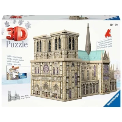 Abbildung von Ravensburger 12523 Puzzle 3D 324 pièces Notre Dame de Paris Cathédrale Teile selber Puzzeln ab 10 Jahren, Silver, 34,2x16,4x25,8cm