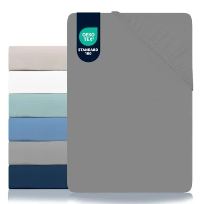 Abbildung von Dreamzie Spannbettlaken 180x200cm Mikrofaser Oeko TEX Zertifiziert 100% Polyester Spannbetttuch 180x200 Anthrazit