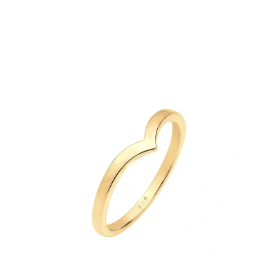 Abbildung von Elli Basic Vform Ring goldcoloured, Damen, Größe: 54, Gold coloured