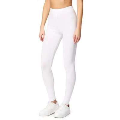 Abbildung von Merry Style Leggings Damen Baumwolle für das ganze Jahr Bequeme Blickdicht Ideal Yoga Sport Gym und Freizeit MS10 198 (Weiß, M)