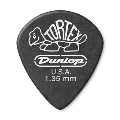 Abbildung von Jim Dunlop 482P Tortex Jazz III Gitarrenplektrum, 1,35 mm, Schwarz, 12 Stück