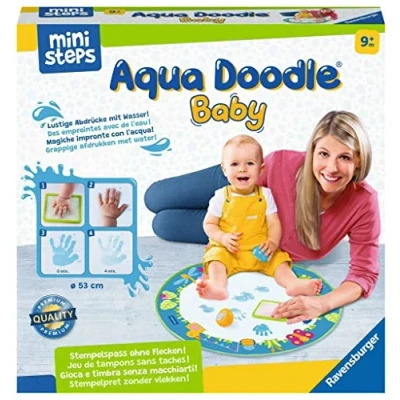 Abbildung von Ravensburger ministeps 4181 Aqua Doodle Baby Fleckenfreies Stempeln Mit Wasser Erstes Stempelset für Babys ab 9 Monaten magischer Stoffmatte, 440 g