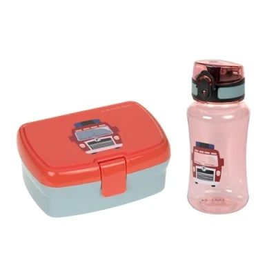 Abbildung von LÄSSIG Brotdose &amp; Trinkflasche Set Lunch mit Lunchbox und (460 ml)/Tiny Drivers Fire Engine