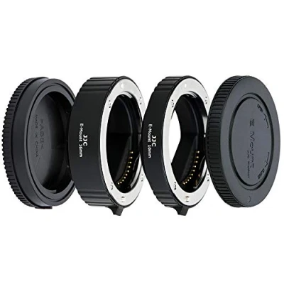 Abbildung von JJC Autofokus Zwischenringe (AF) mit TTL Belichtung für Makrofotographie 10mm und 16mm (Passen Sony E Mount Kameras)