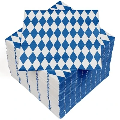 Abbildung von HEKU 100 Servietten, 3 lagig, 33x33cm, bayrisch blau I Saugstark und praktisch verpackt Ideal für besondere Anlässe