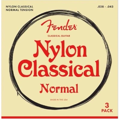 Abbildung von Fender Nylon Acoustic Strings, 100 Clear/Silver, Tie End, Gauges .028 .043, 3 Pack