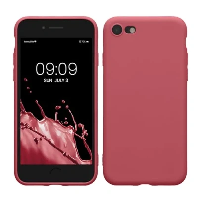 Abbildung von kwmobile Handyhülle kompatibel mit Apple iPhone SE (2022) / (2020) 8 7 Hülle Handy Case aus weichem Silikon in Dark Rose