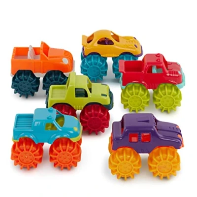 Abbildung von Battat Mini Monster Trucks Set mit 6 Aufbewahrungstasche für Kinder ab 2 Jahren
