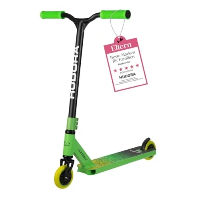 Abbildung von Hudora Kinder Stunt Scooter (Grün, Schwarz, 67.5cm x 75cm, 3.6kg)