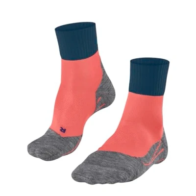 Abbildung von FALKE Damen Wandersocken TK2 Explore Cool Short W Sso Lyocell Funktionsmaterial antiblasen dick 1 Paar, Orange Coral 8017, 37 38