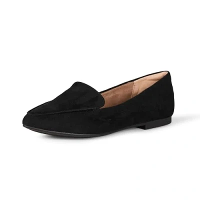 Abbildung von Amazon Essentials Damen Flacher Loafer, Schwarz Mikro Wildleder, 42 EU Weit
