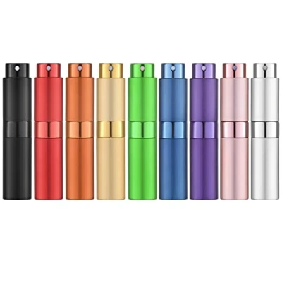 Abbildung von Toureal 8ml Aluminium Parfüm Zerstäuber Nachfüllbar Leer, Reise Parfümzerstäuber, Reisezerstäuber Flasche für unterwegs (9 Farben)