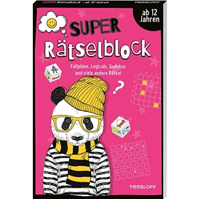Abbildung von Super Rätselblock ab 12 Jahren. Faltpläne, Logicals, Sudokus und viele andere Rätsel / Für Knobelfans Von Rätselmacher Stefan Heine: 128 Seiten Rätselspaß (Rätsel, Spaß, Spiele)