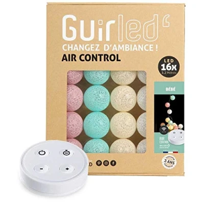 Abbildung von GuirLED LED Baumwollkugeln Lichterkette USB Drahtlose Fernbedienung Baby Nachtlicht 2h Dual 2A Netzteil enthalten 4 Intensitäten 16 Kugeln 1.6m