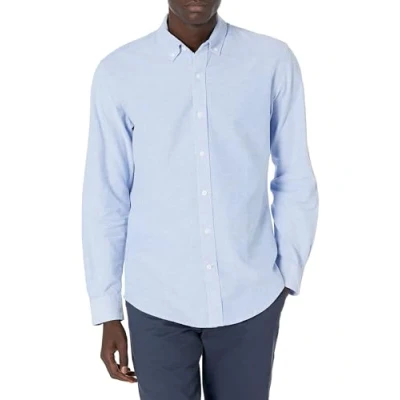 Abbildung von Amazon Essentials Herren Langärmliges Oxford Hemd mit normaler Passform, Blau, XL