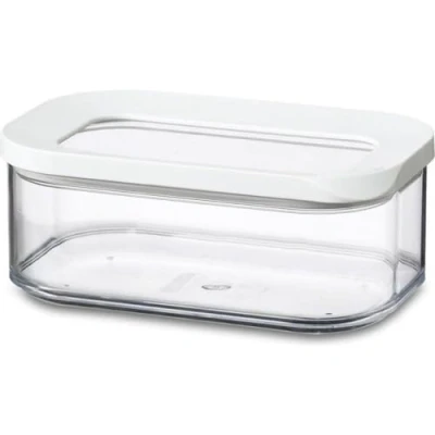 Abbildung von Mepal Transparente Vorratsdosen mit Deckel Lebensmittelbehälter Rechteckige Küchenorganizer &amp; Aufbewahrungsbox aus Kunststoff Vorratsbehälter Luftdicht Stapelbar 425 ml White