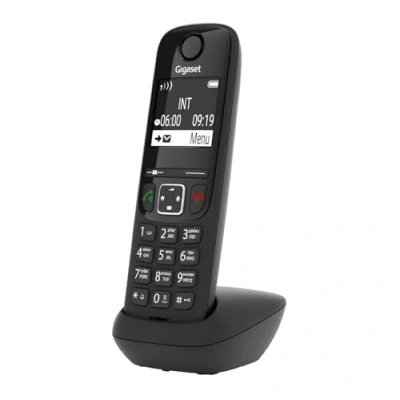 Abbildung von Gigaset AS690HX DECT Mobilteil mit Ladeschale Fritzbox kompatibel hochwertiges Schnurloses Telefon für Router und Basis kontrastreiches Display, schwarz [Deutsche Version] [Ohne Basis]