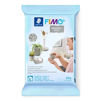Abbildung von STAEDTLER lufttrocknende Modelliermasse FIMO air granite effect, granitähnliche Optik und Hapik, kein Brennvorgang notwendig, 350g, klebt nicht, mind. 95% natürliche Rohstoffe, 8150 G8