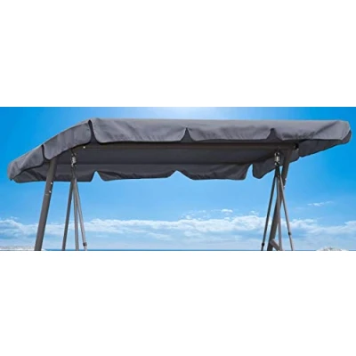 Abbildung von QUICK STAR Hollywoodschaukel Dachbezug 210 x 145 cm Grau Wasserdicht Universal Ersatzdach Gartenschaukel 3 Sitzer UV 50 Schaukel Dach Ersatz Bezug