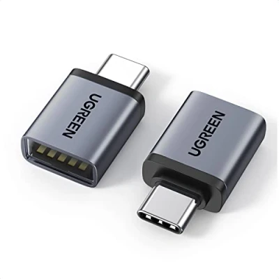 Abbildung von UGREEN USB C auf OTG Adapter (2 Stück) 10Gbps Stecker 3.2 Buchse kompatibel mit iPhone 16/15 Serie MacBook Pro M4 iPad Mac Mini Galaxy S24/23 Mate 60 usw (Schwarz)
