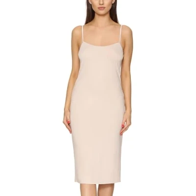 Abbildung von Merry Style Damen Unterkleid Knielänge Petticoat Midi Länge einstellbare Träger MS10 402 (Beige, M)